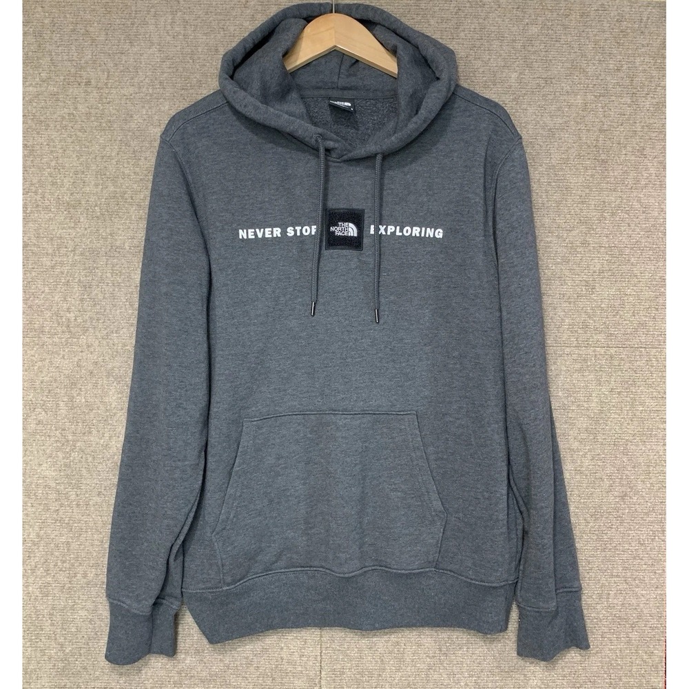 The North Face Hooded Sweater Men's Size M Pullover Logo Black Grunge Gorpcore